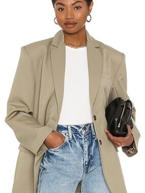 Anine Bing Women's Quinn Blazer in Khaki Green